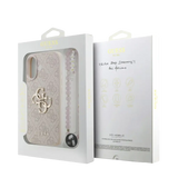 Guess IML Glitter Script Strap MagSafe Hoesje – iPhone 17 Zwart - Back cover met draagkoord