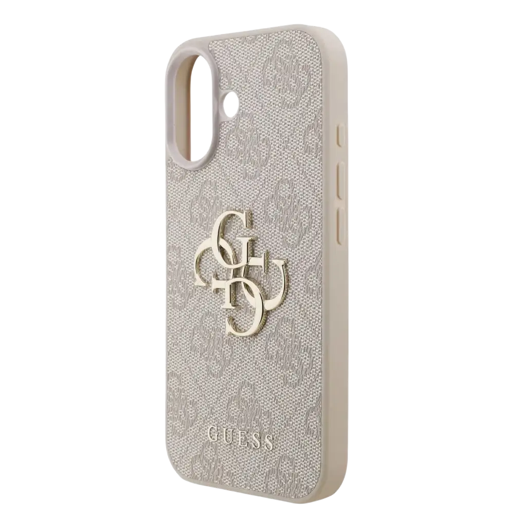 Guess IML Glitter Script Strap MagSafe Hoesje – iPhone 17 Zwart - Back cover met draagkoord