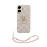 Guess IML Glitter Script Strap MagSafe Hoesje – iPhone 17 Zwart - Back cover met draagkoord