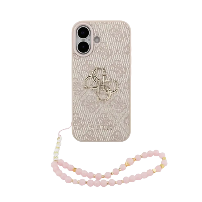 Guess IML Glitter Script Strap MagSafe Hoesje – iPhone 17 – Zwart