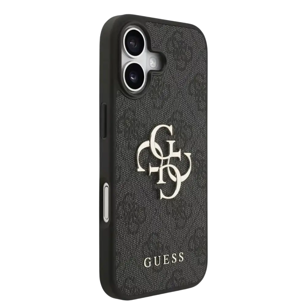 Guess PU 4G Metal Logo Hoesje voor iPhone 17 – Grijs - Telefoonhoesje