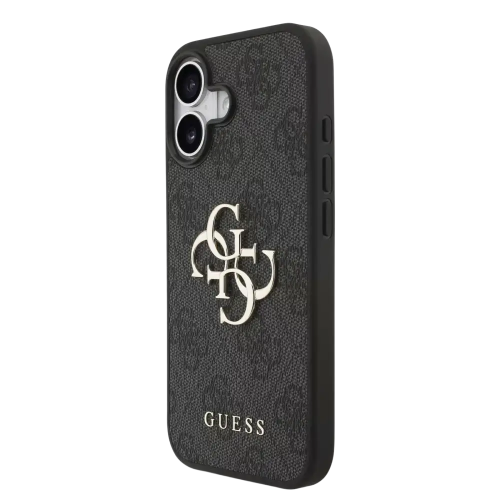 Guess PU 4G Metal Logo Hoesje voor iPhone 17 – Grijs - Telefoonhoesje