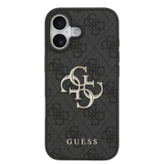 Guess PU 4G Metal Logo Hoesje voor iPhone 17 – Grijs - Telefoonhoesje