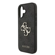 Guess PU 4G Metal Logo Hoesje voor iPhone 17 – Grijs - Telefoonhoesje