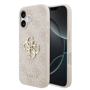 Guess PU 4G Metal Logo Hoesje voor iPhone 17 – Roze - Telefoonhoesje