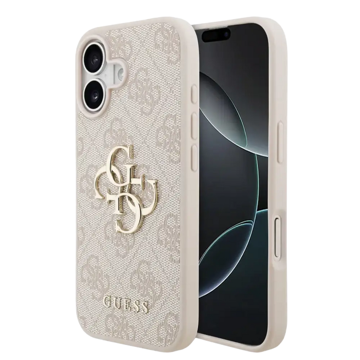 Guess PU 4G Metal Logo Hoesje voor iPhone 17 – Roze