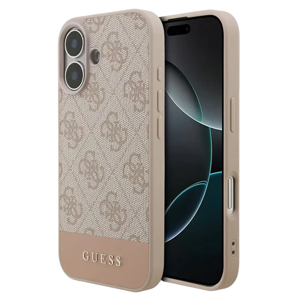 Guess PU 4G Stripe Hoesje – iPhone 17 Roze - Back cover