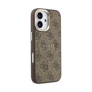 Guess PU Leather 4G Gold Frame MagSafe Hoesje – iPhone 17 Bruin - Back cover