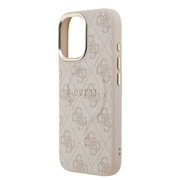 Guess PU Leather 4G Gold Frame MagSafe Hoesje – iPhone 17 Roze - Back cover