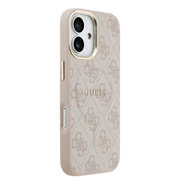 Guess PU Leather 4G Gold Frame MagSafe Hoesje – iPhone 17 Roze - Back cover