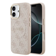 Guess PU Leather 4G Gold Frame MagSafe Hoesje – iPhone 17 Roze - Back cover