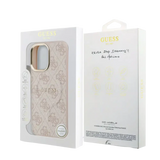 Guess PU Leather 4G Gold Frame MagSafe Hoesje – iPhone 17 Roze - Back cover