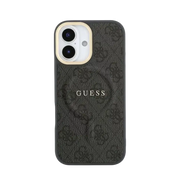 Guess PU Leather 4G Gold Frame MagSafe Hoesje – iPhone 17 Zwart - Back cover