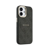 Guess PU Leather 4G Gold Frame MagSafe Hoesje – iPhone 17 Zwart - Back cover