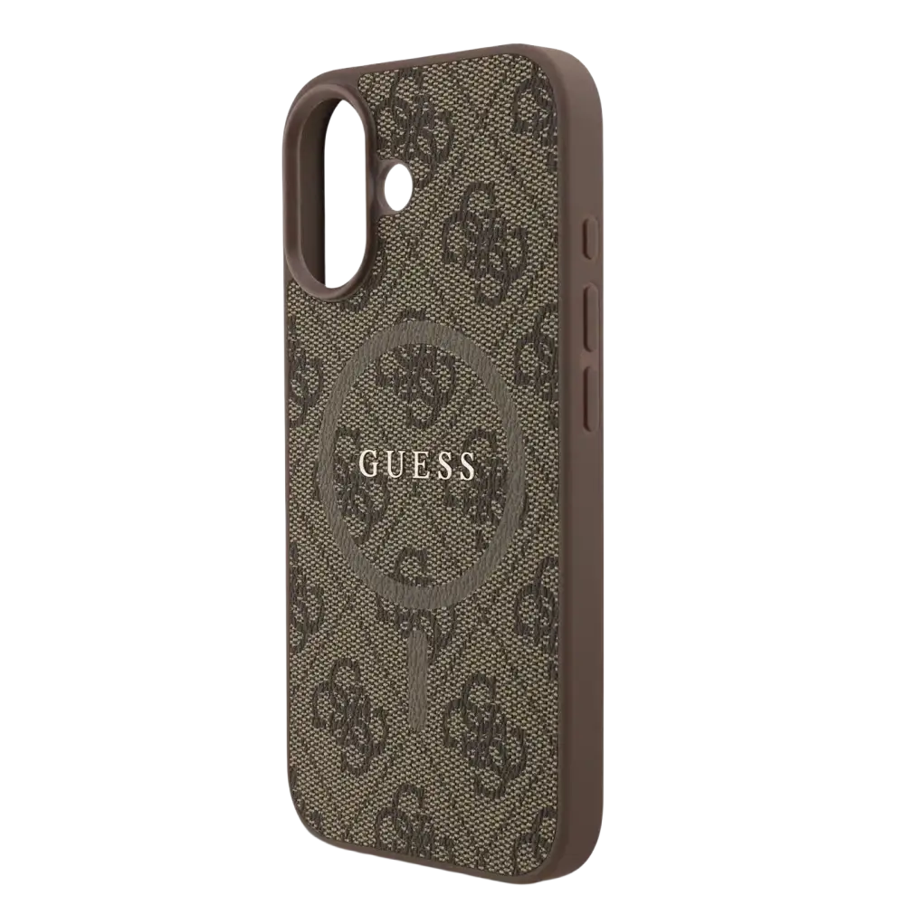 Guess PU Leather 4G MagSafe Hoesje voor iPhone 17 – Bruin - Telefoonhoesje