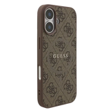 Guess PU Leather 4G MagSafe Hoesje voor iPhone 17 – Bruin - Telefoonhoesje
