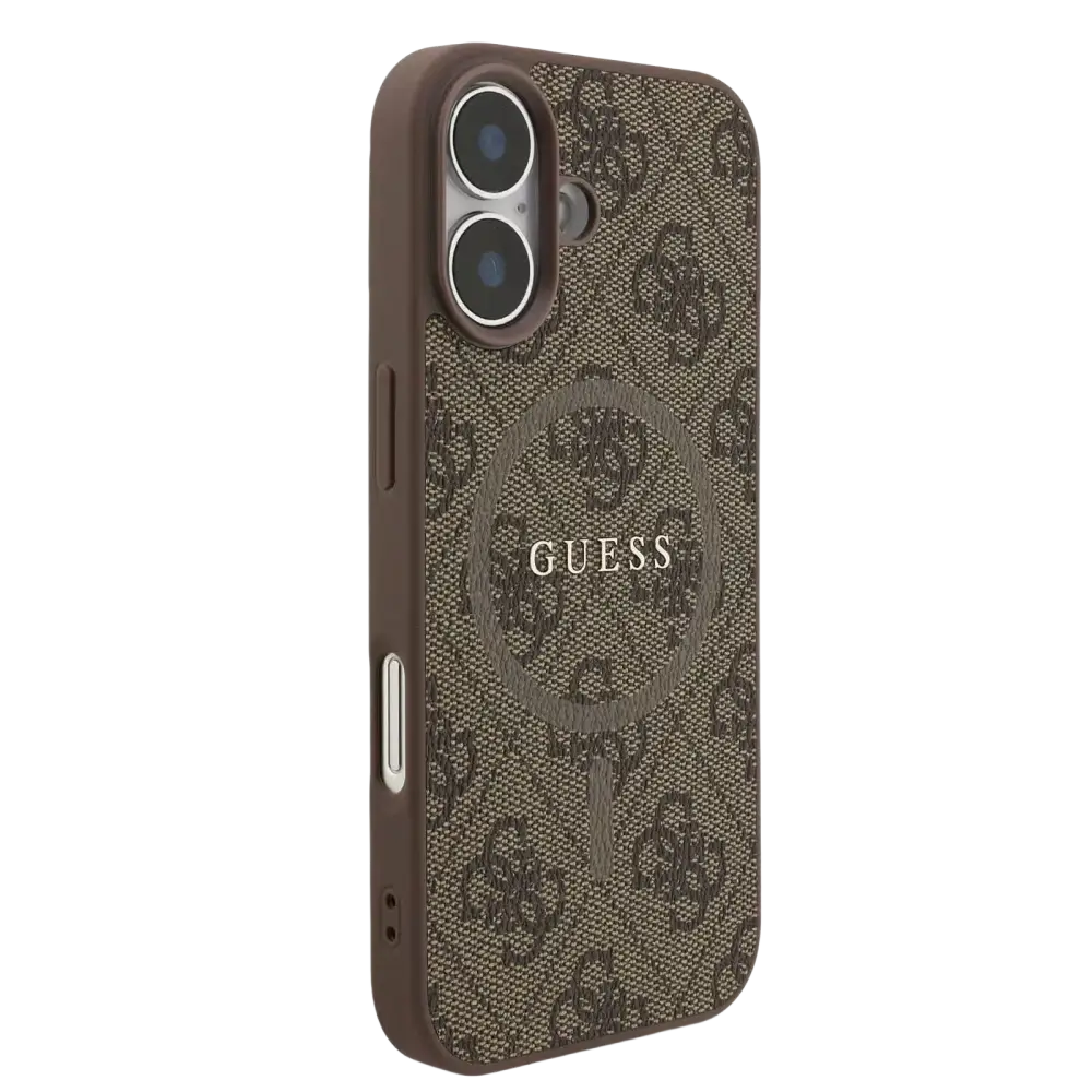Guess PU Leather 4G MagSafe Hoesje voor iPhone 17 – Bruin - Telefoonhoesje