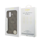 Guess PU Leather 4G MagSafe Hoesje voor iPhone 17 – Bruin - Telefoonhoesje