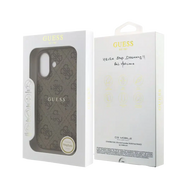 Guess PU Leather 4G MagSafe Hoesje voor iPhone 17 – Bruin - Telefoonhoesje