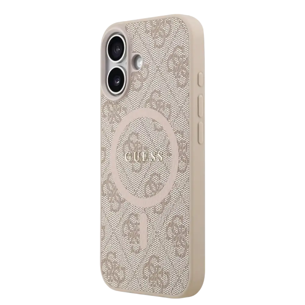 Guess PU Leather 4G MagSafe Hoesje voor iPhone 17 – Roze - Telefoonhoesje