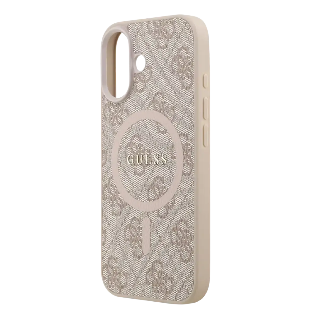 Guess PU Leather 4G MagSafe Hoesje voor iPhone 17 – Roze - Telefoonhoesje