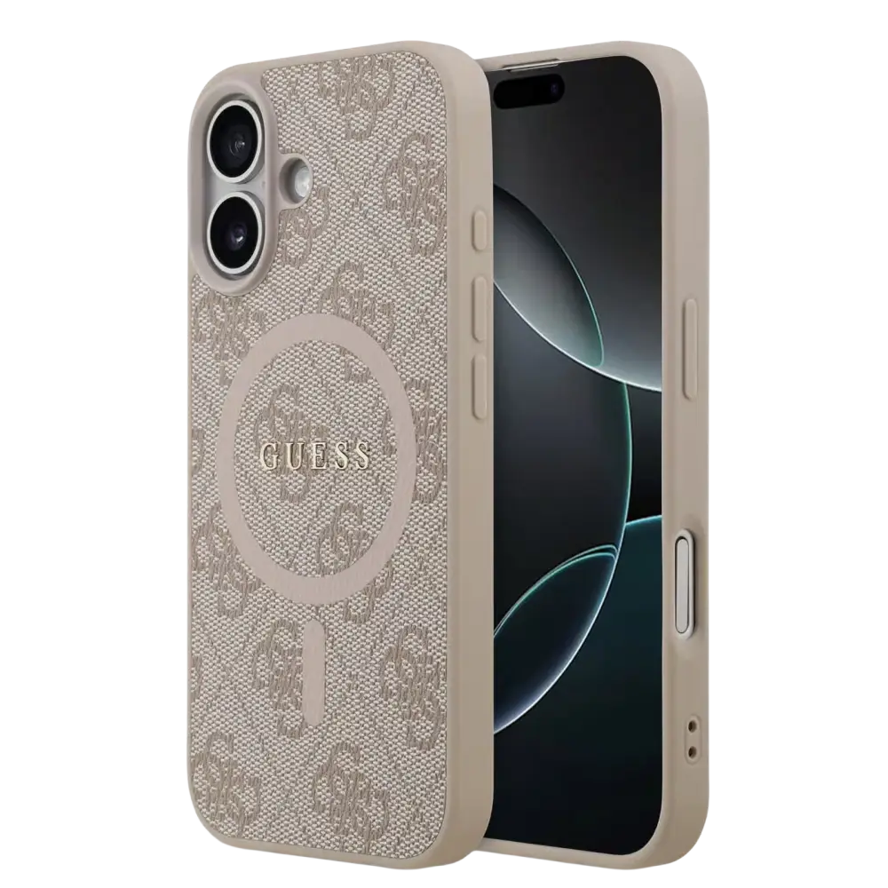 Guess PU Leather 4G MagSafe Hoesje voor iPhone 17 – Roze - Telefoonhoesje