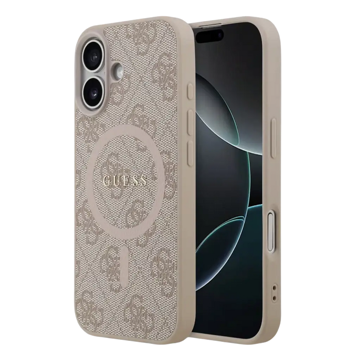 Guess PU Leather 4G MagSafe Hoesje voor iPhone 17 – Roze