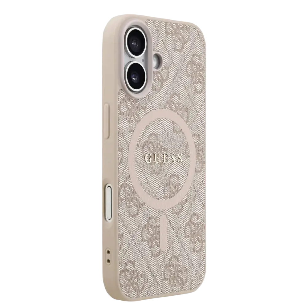 Guess PU Leather 4G MagSafe Hoesje voor iPhone 17 – Roze - Telefoonhoesje