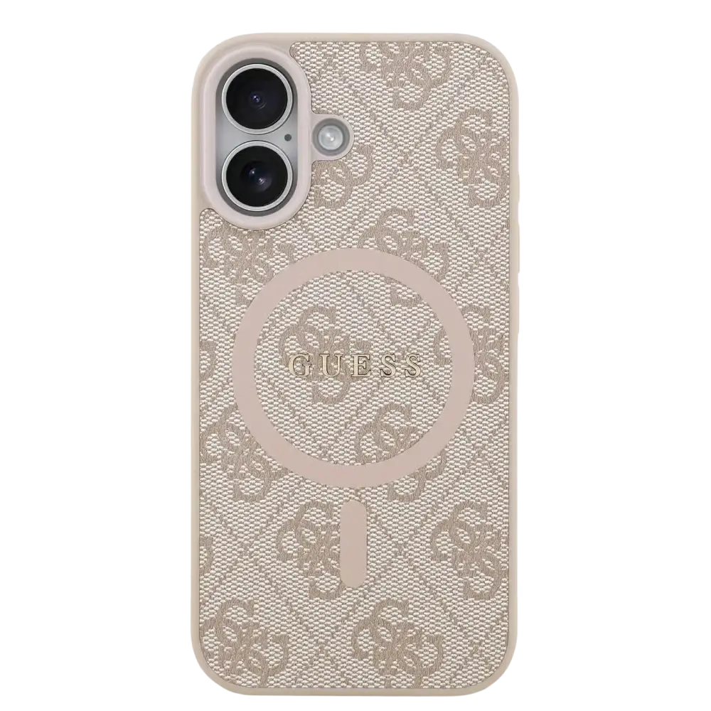 Guess PU Leather 4G MagSafe Hoesje voor iPhone 17 – Roze - Telefoonhoesje