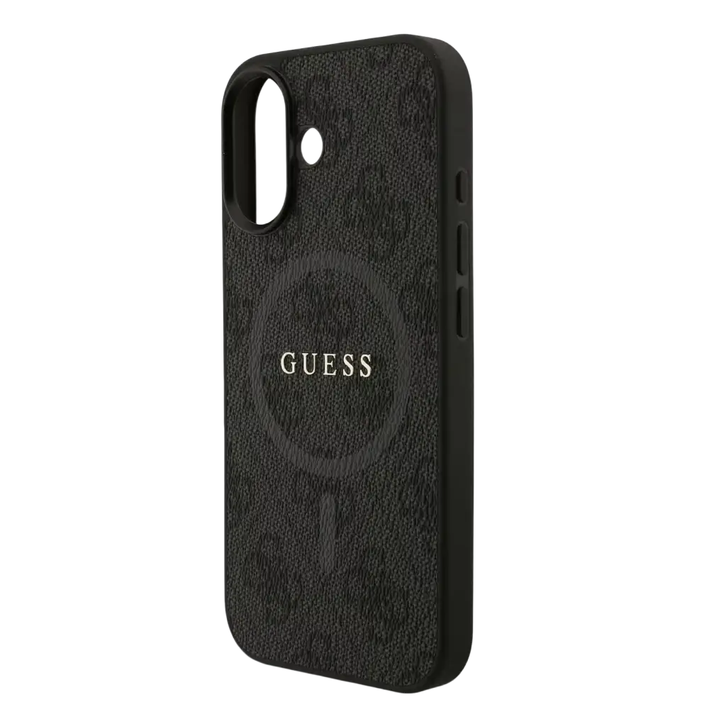 Guess PU Leather 4G MagSafe Hoesje voor iPhone 17 – Zwart - Telefoonhoesje