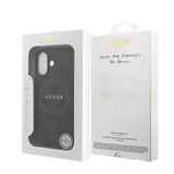 Guess PU Leather 4G MagSafe Hoesje voor iPhone 17 – Zwart - Telefoonhoesje