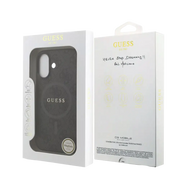 Guess PU Leather 4G MagSafe Hoesje voor iPhone 17 – Zwart - Telefoonhoesje