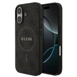 Guess PU Leather 4G MagSafe Hoesje voor iPhone 17 – Zwart - Telefoonhoesje