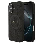 Guess PU Leather 4G MagSafe Hoesje voor iPhone 17 – Zwart - Telefoonhoesje