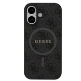 Guess PU Leather 4G MagSafe Hoesje voor iPhone 17 – Zwart - Telefoonhoesje
