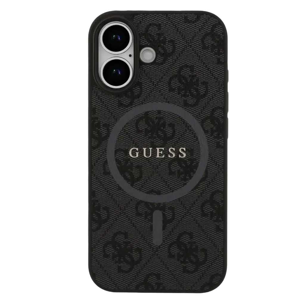 Guess PU Leather 4G MagSafe Hoesje voor iPhone 17 – Zwart - Telefoonhoesje