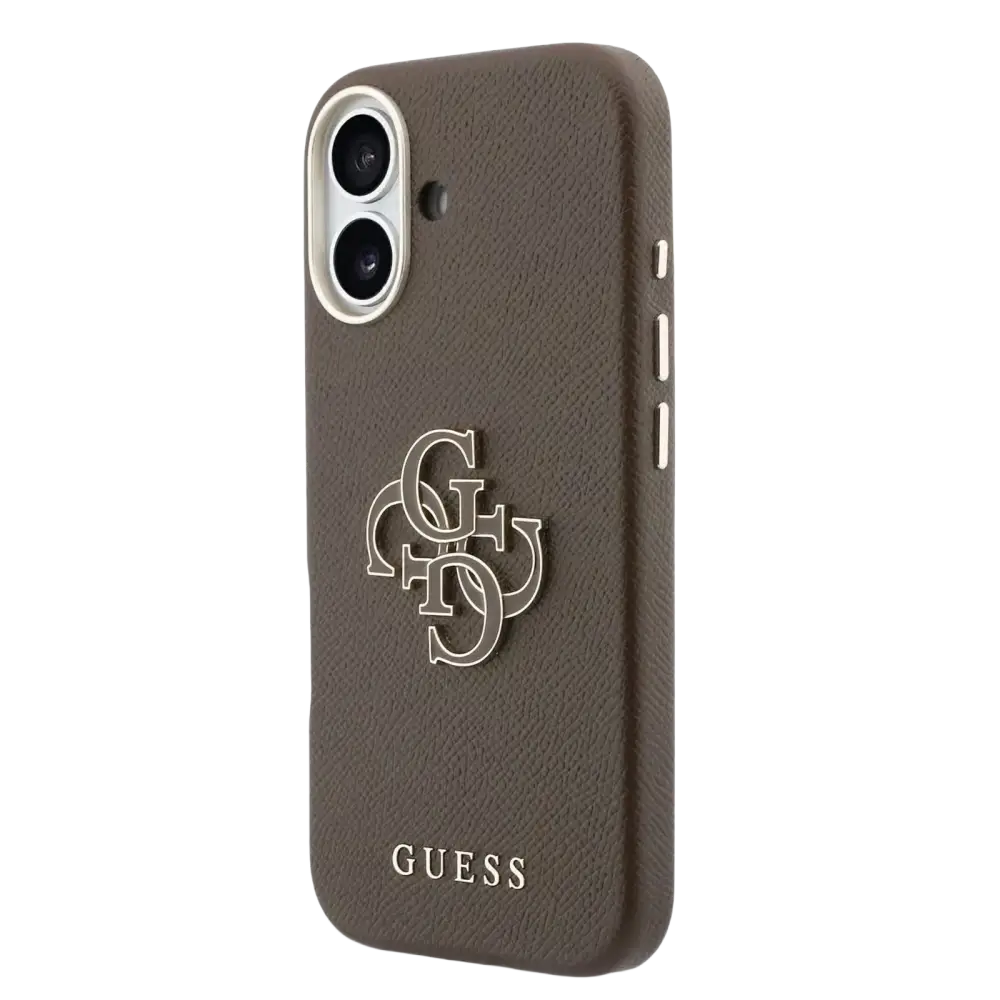 Guess PU Resin Logo Hoesje – iPhone 17 Bruin - Back cover