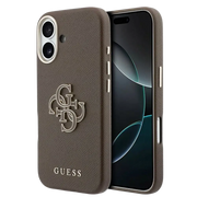 Guess PU Resin Logo Hoesje – iPhone 17 Bruin - Back cover
