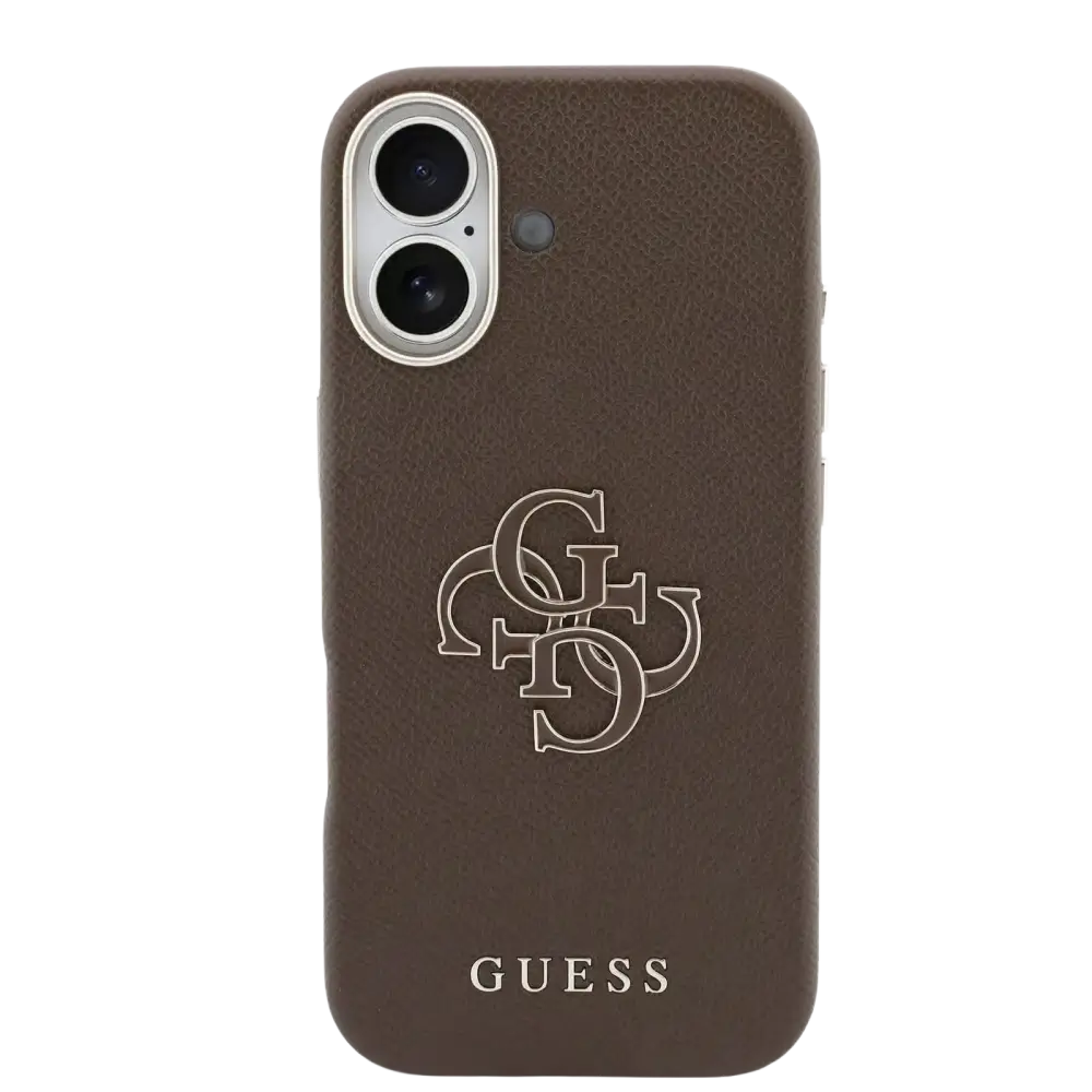 Guess PU Resin Logo Hoesje – iPhone 17 Bruin - Back cover