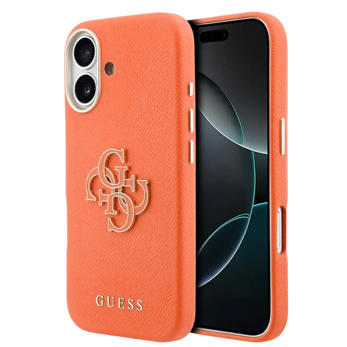 Guess PU Resin Logo Hoesje – iPhone 17 – Oranje