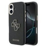 Guess PU Resin Logo Hoesje – iPhone 17 Zwart - Back cover