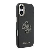 Guess PU Resin Logo Hoesje – iPhone 17 Zwart - Back cover