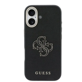 Guess PU Resin Logo Hoesje – iPhone 17 Zwart - Back cover