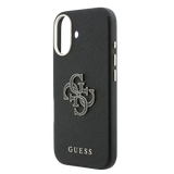 Guess PU Resin Logo Hoesje – iPhone 17 Zwart - Back cover
