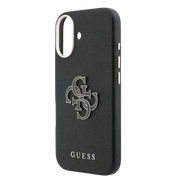 Guess PU Resin Logo Hoesje – iPhone 17 Zwart - Back cover