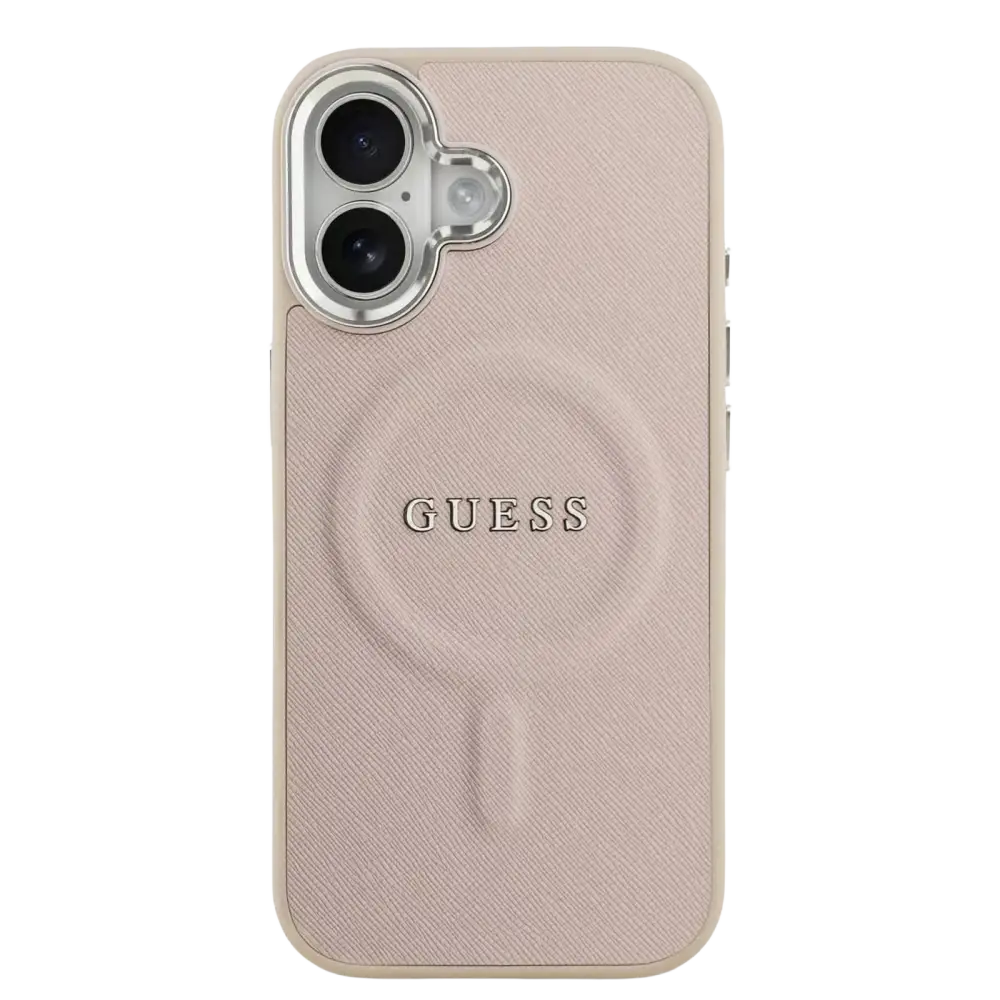 Guess PU Saffiano MagSafe Hoesje – iPhone 17 Roze - Back cover