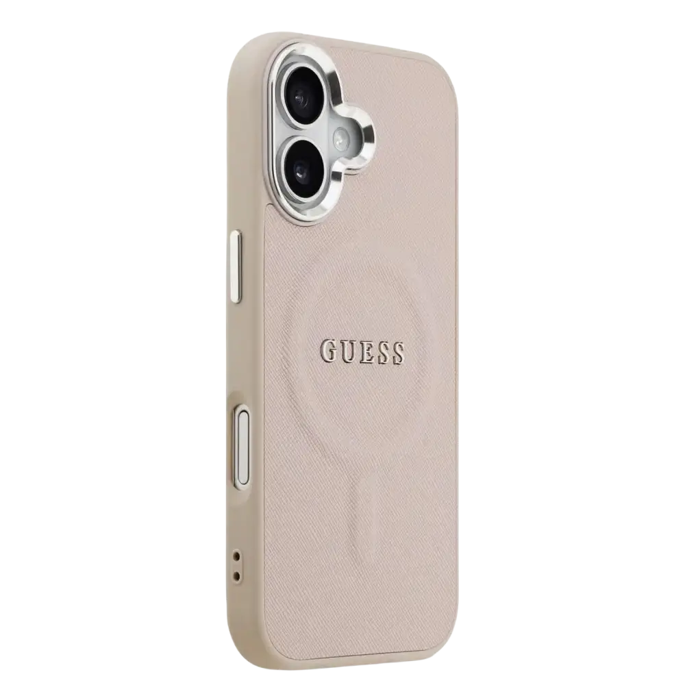 Guess PU Saffiano MagSafe Hoesje – iPhone 17 Roze - Back cover