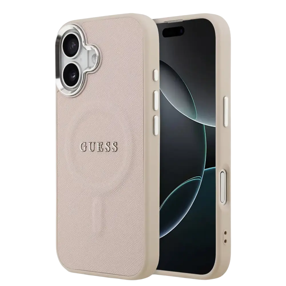 Guess PU Saffiano MagSafe Hoesje – iPhone 17 Roze - Back cover