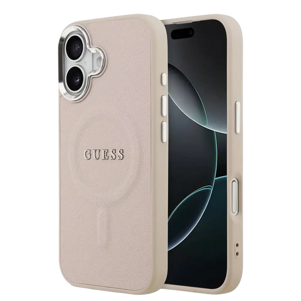 Guess PU Saffiano MagSafe Hoesje – iPhone 17 Roze - Back cover