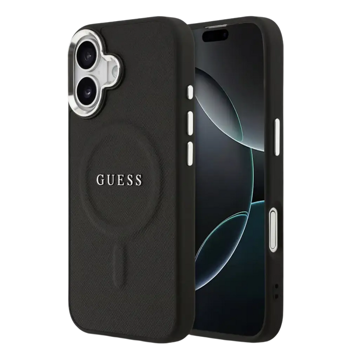 Guess PU Saffiano MagSafe Hoesje – iPhone 17 – Zwart